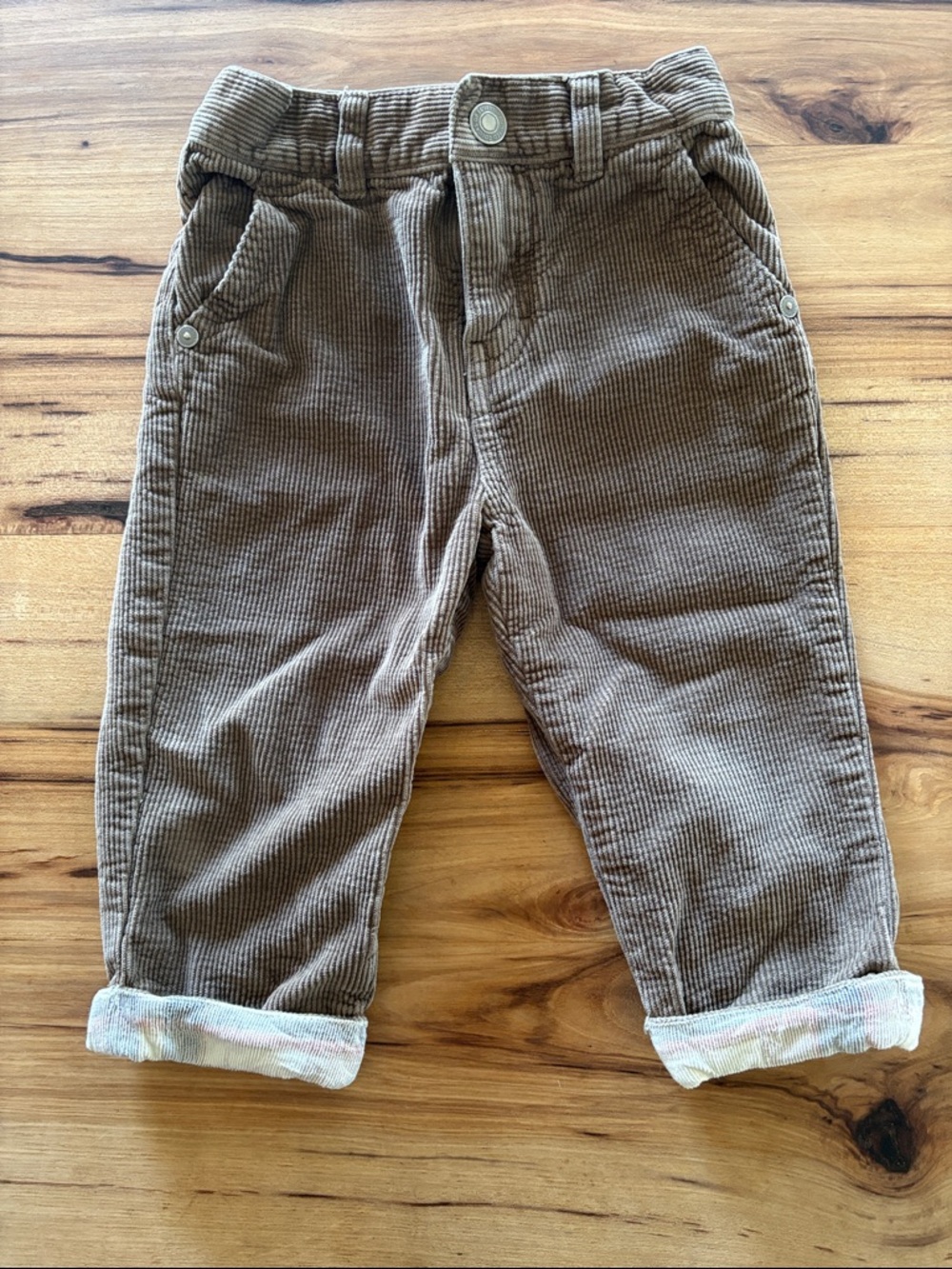 United Colors Of Benetton Toddler Brown Corduroy Pants with Cuffed Hems